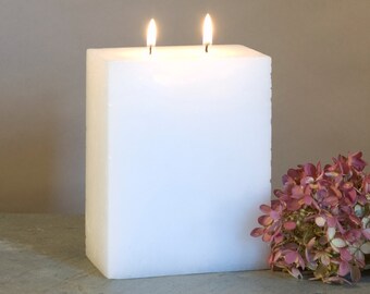 White Pillar Candle Two Wick - Multi Wick Candle