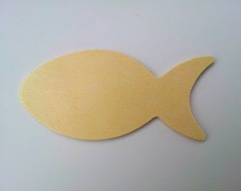 10 Unfinished Wooden Fish Cut Out / Wood Fish Shape / Ready to Paint