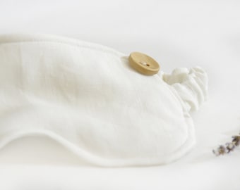 White French Linen Sleep Mask ~ Face Mask Accessories Travel Eye Mask Cotton Sleep Mask Satin Sleep Mask Natural Linen Mothers day gift