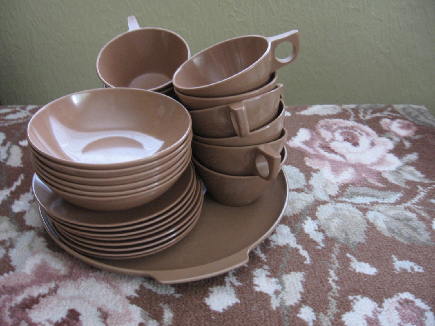Vintage Brown Melmac Dishes Melamine Dishes Melmac Cups Bowls
