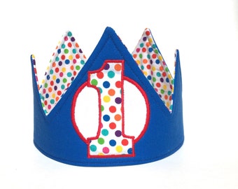 First birthday hat, 1st birthday crown, first birthday crown, blue ball birthday