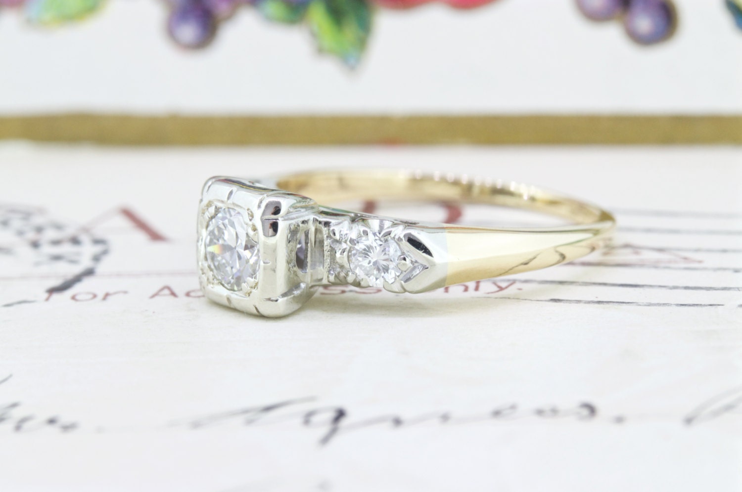 illusion vintage 1950s wedding ring