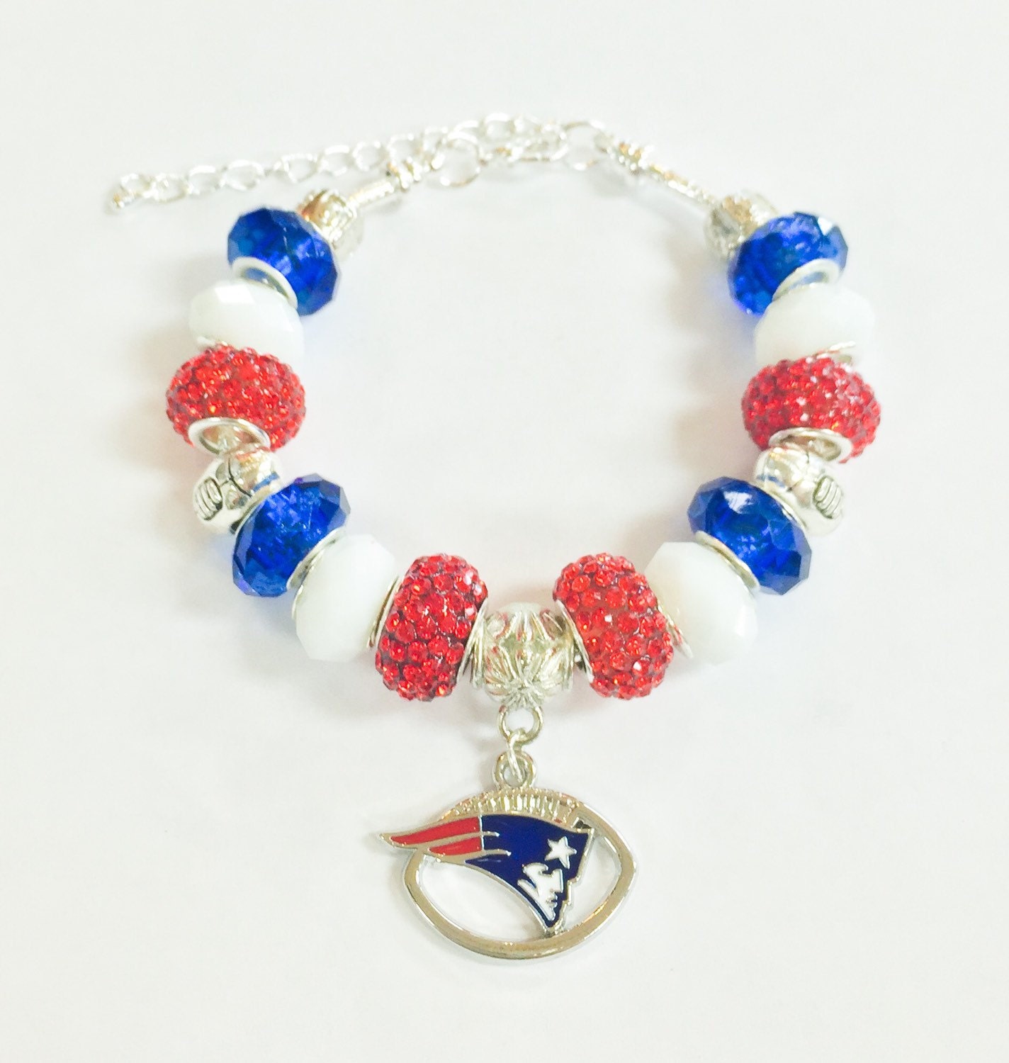 New England Patriots Bracelet by GlamJewelryOnline on Etsy