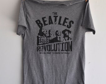 1968 Vintage Beatles "The Revolution" Unisex Extremely Soft Cotton Summer T-Shirt - XL-L-M-S Available