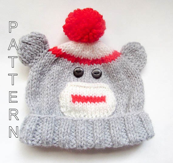 Knitting Pattern Sock Monkey Beanie Baby by WistfullyWoolen