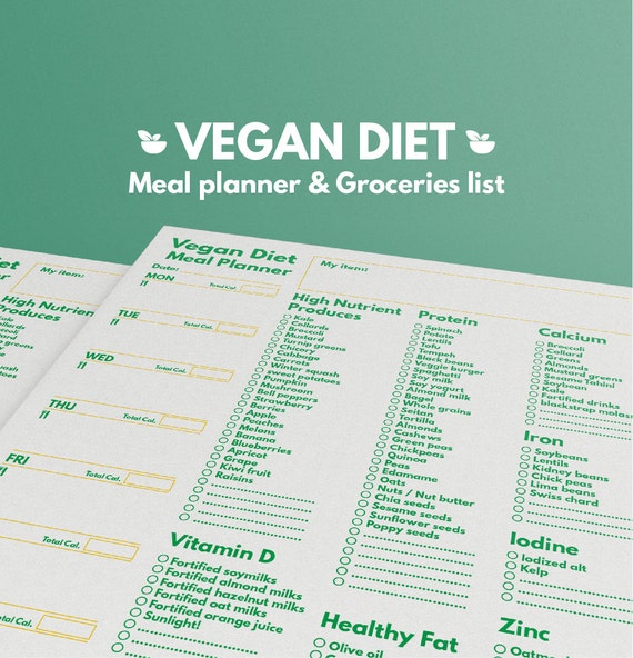 Vegetarian Shopping Diet List