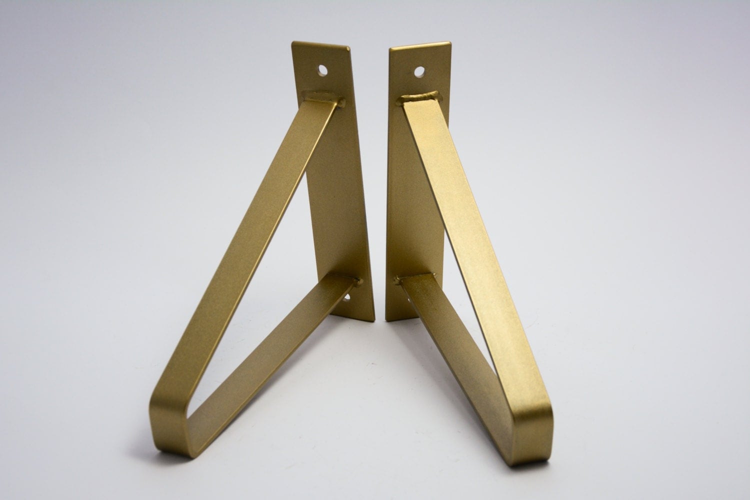 Pair of Massive Dark Gold Steel Brackets Heavy Duty Brackets