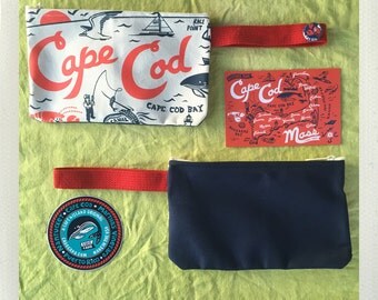 Cape Cod Zip Pouch • Red & Navy
