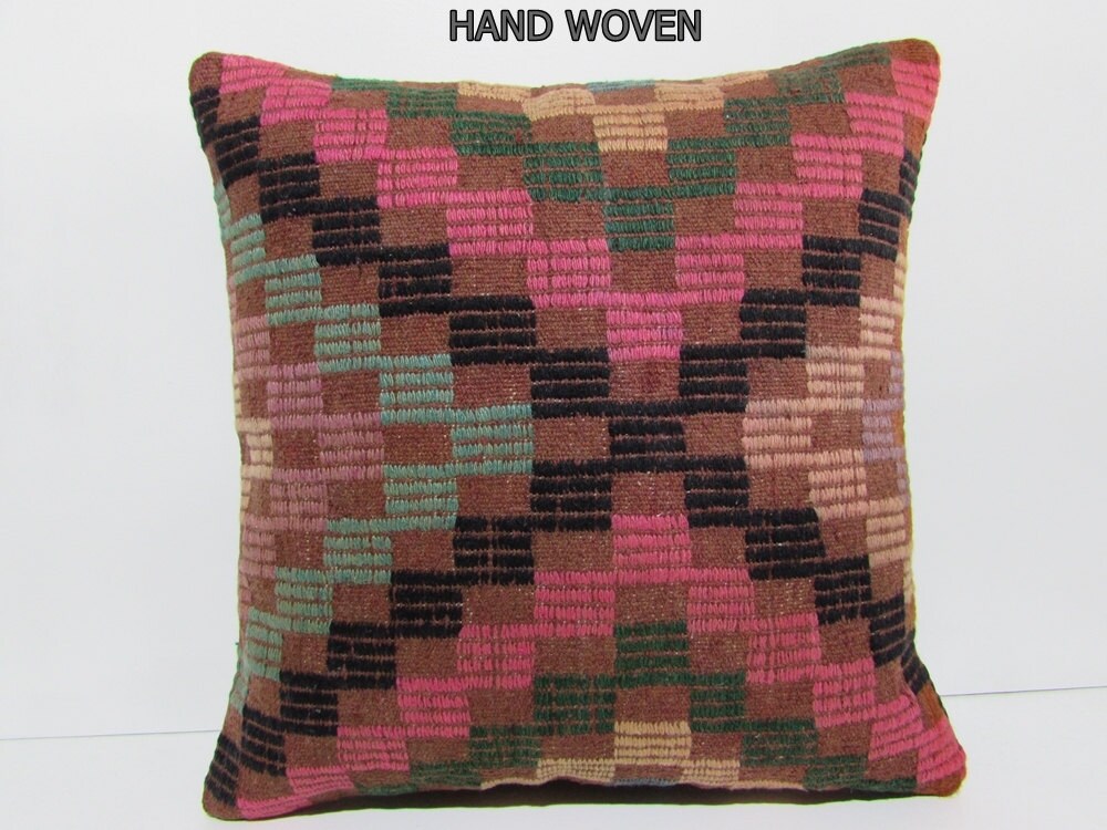 euro sham large bohemian pillow 60x60 kilim by DECOLICKILIMPILLOWS