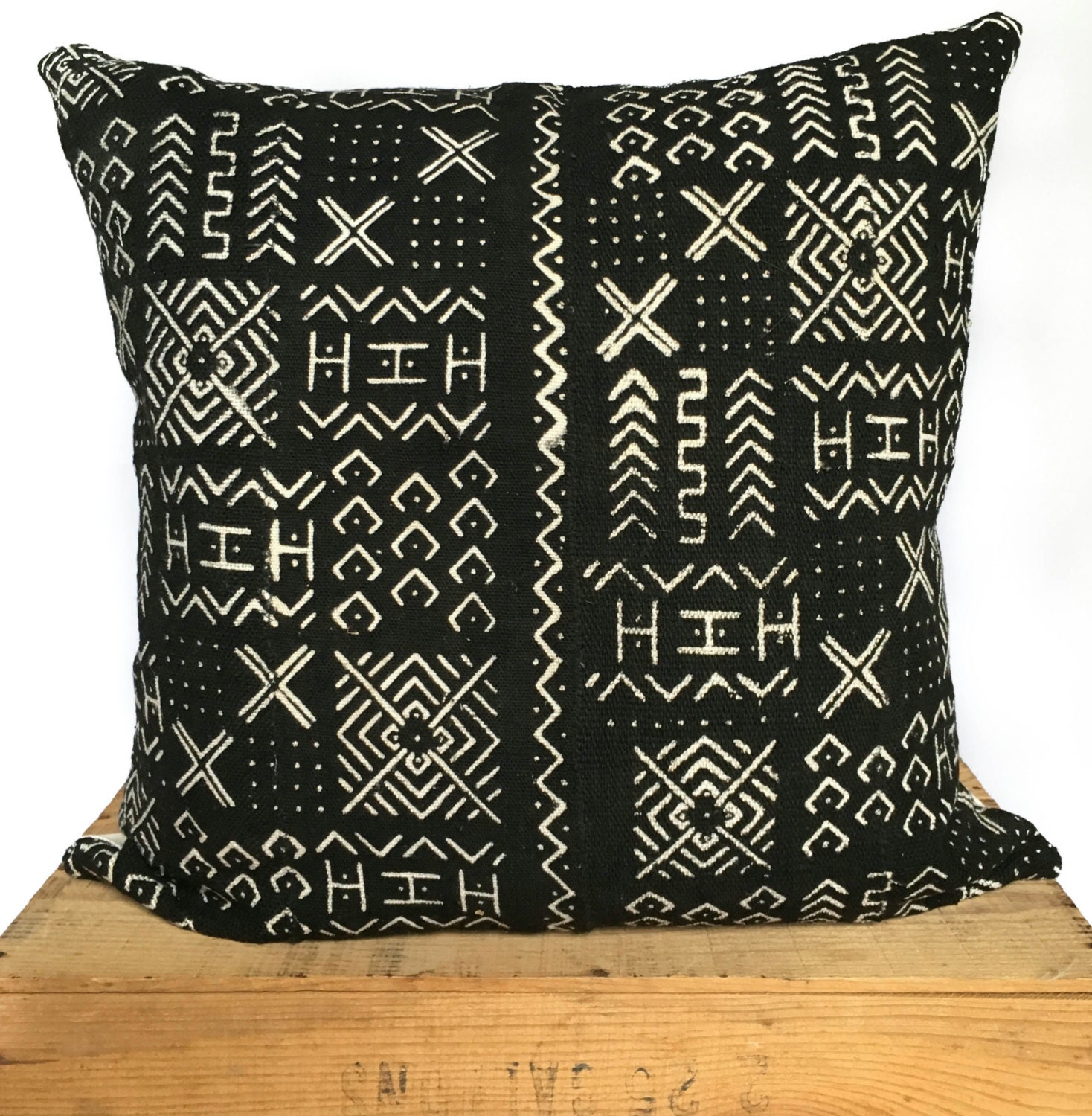 Black and White African Mud Cloth Pillow Cover 18 inch