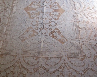 Vintage Needle Lace Table Cloth
