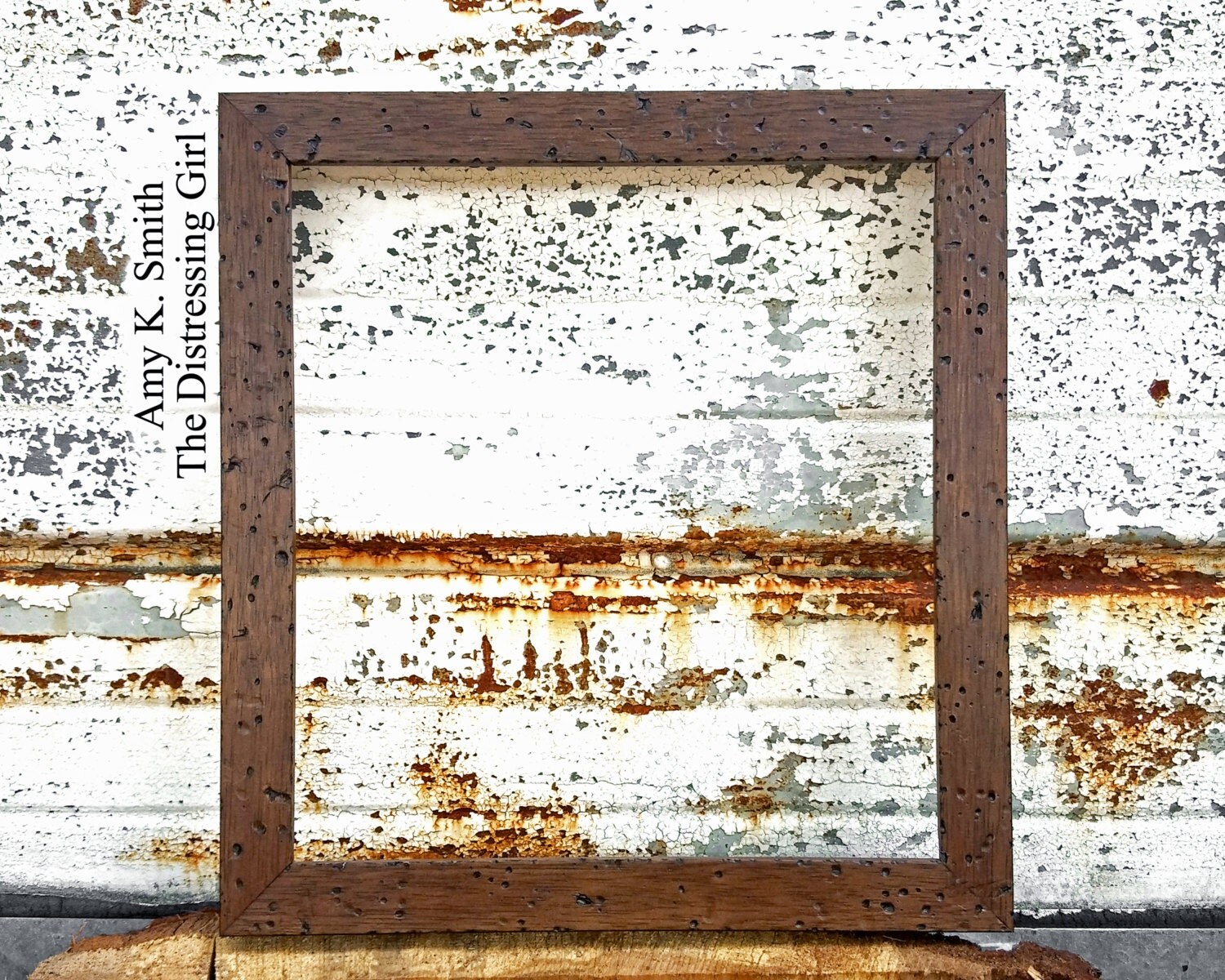 Square Rustic Picture Frame 10 by 10 Thin Dark Brown Rustic Barn Wood