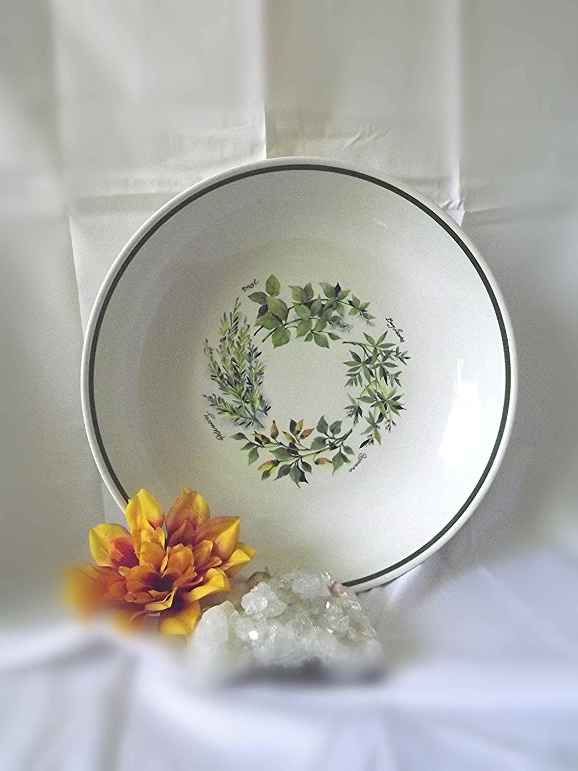 Vintage Bowl Pasta Bowl Over And Back Co Made In Italy Herb