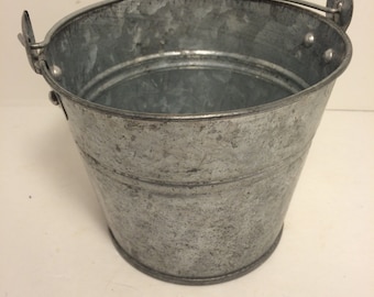 SALE! Rustic Metal Bucket *FREE SHIPPING* Medium Sized Rustic Metal Garden, Farm Bucket or Pail, Farmhouse Antique Decor