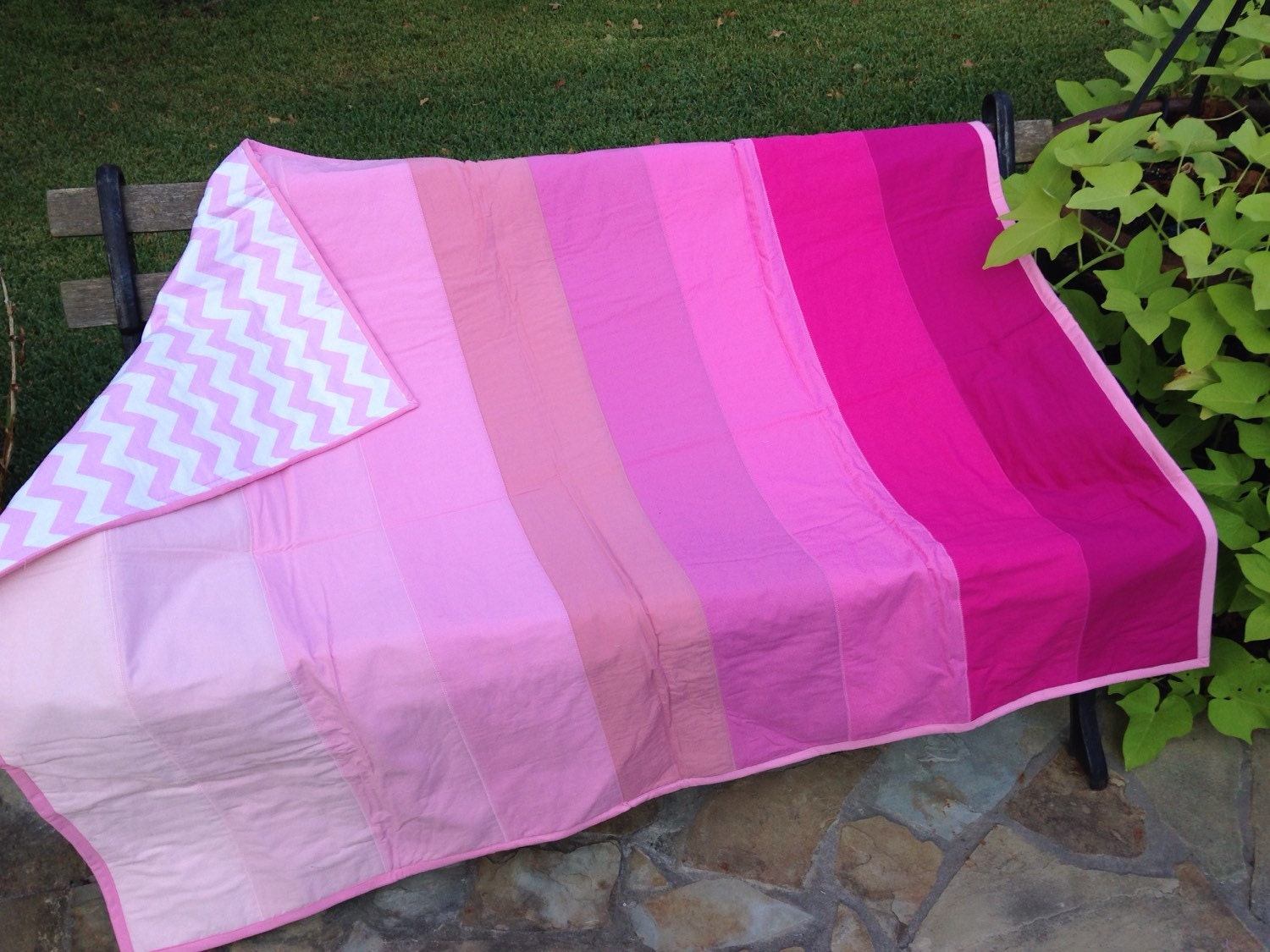 Pink ombre baby quilt pink ombre baby blanket pink ombre