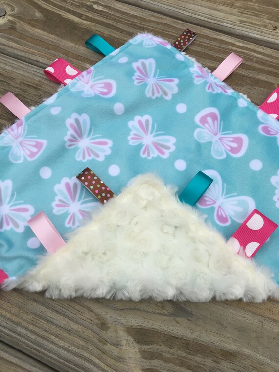 Baby Girl Tag Blanket // Baby Tag Blanket // Baby Blanket