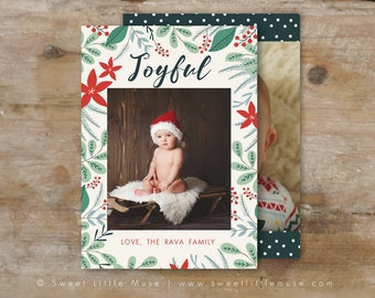 Holiday card template - 5x7 card template - christmas card template