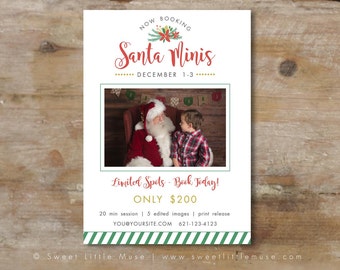 Santa mini session template - christmas mini session template - Holiday Mini Session Template - Photography Marketing Template