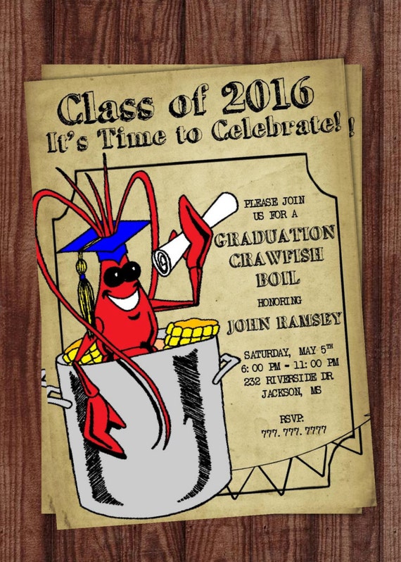 Crawfish Boil Invitation Graduation Party Generic Invitation