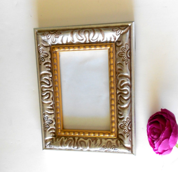 4 x 6 Photo Ornate Silver Frame Wall Hanging by GoldLeafGirl