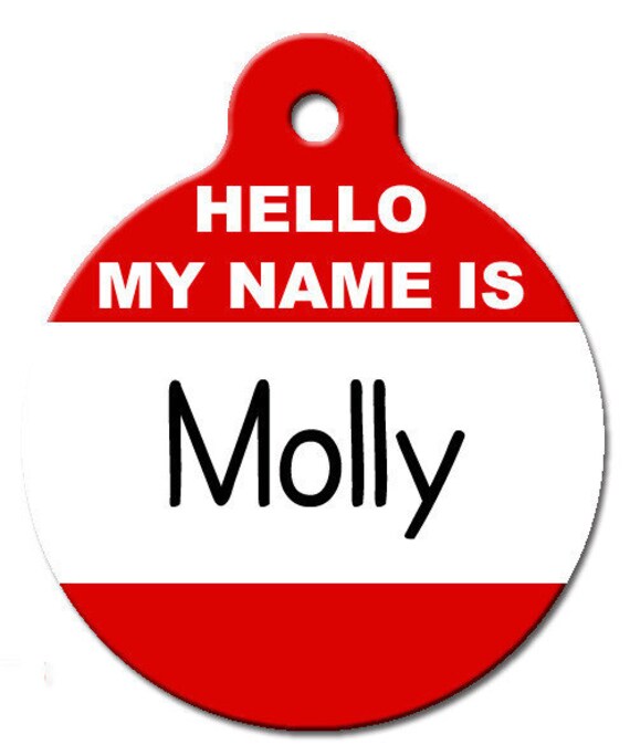 Custom Hello My Name IS Pet ID Tag by WagATudeTags on Etsy