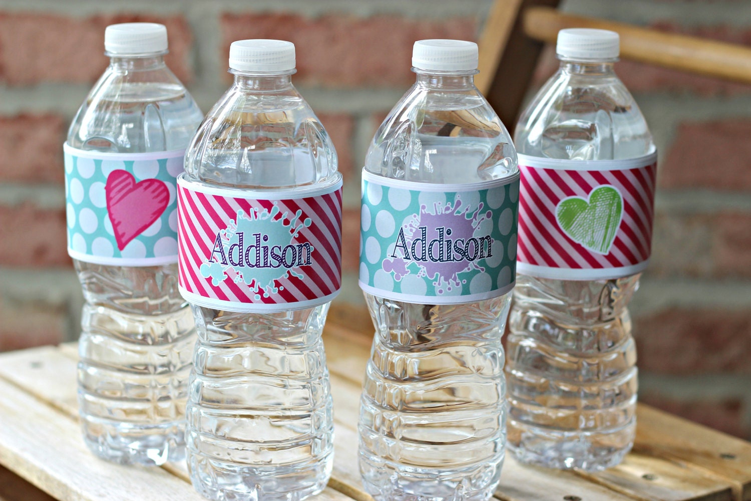 Art Birthday Party Water Bottle Labels. Set of 20