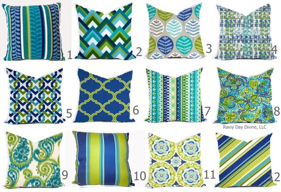 Outdoor Pillows or Indoor Pillow Covers Custom 18x18 20x20