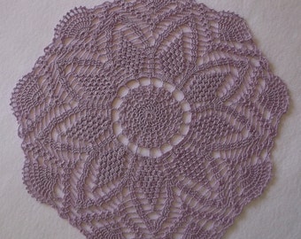 Crochet Doily in Violet Purple, Round Doily, Doily, Lavendar Doily, Violet Doily, Purple Doily, Pineapple Doily