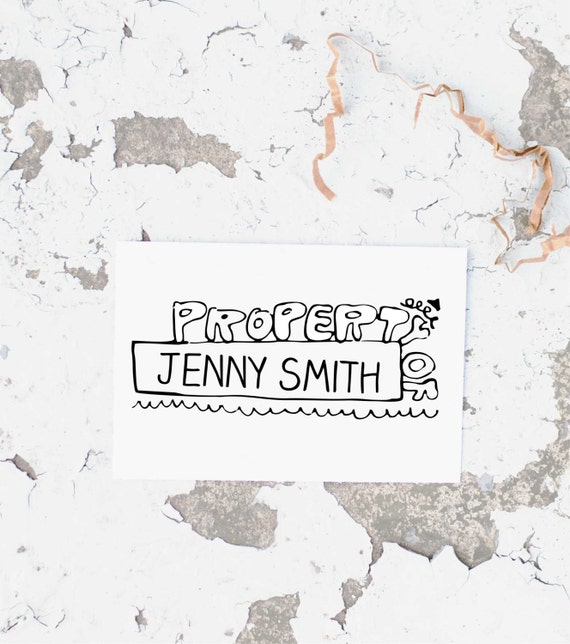 Library Stamp From the Property of Stamp Teacher by ThePrintMint