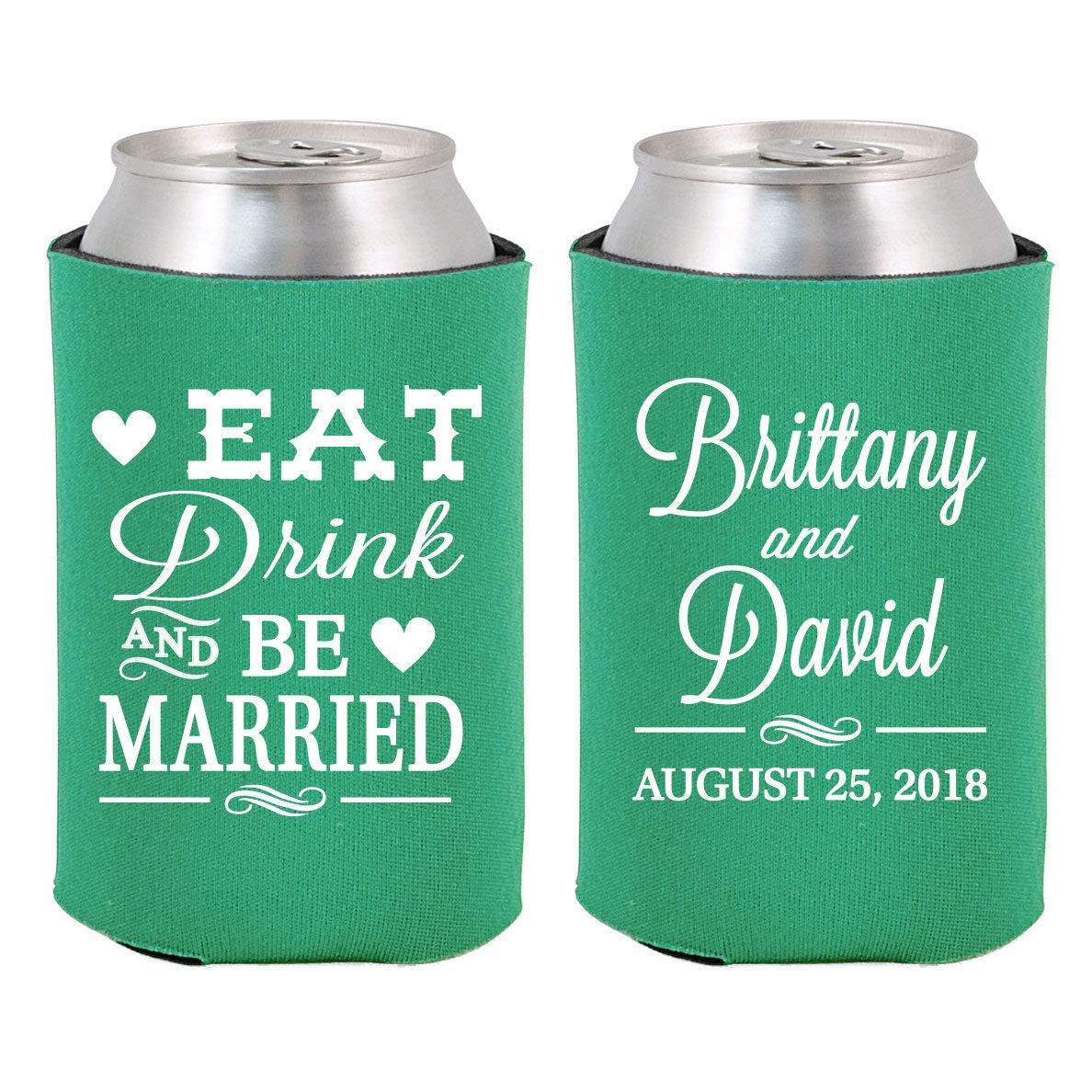 Wedding Can Coolers C30 Eat Drink and Be Married