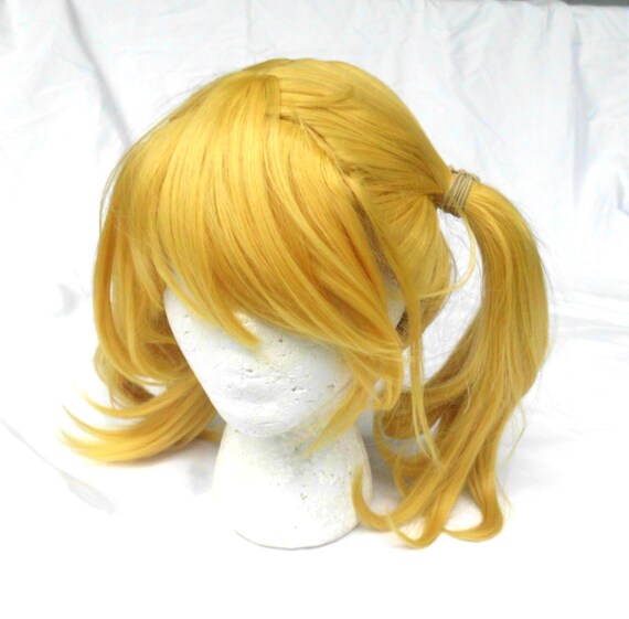 Blond Ponytail Wig pig tail wig short blond wig Cosplay