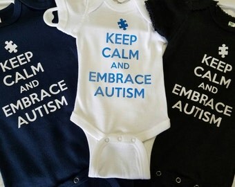 Autism Awareness Baby Bodysuit - Keep Calm