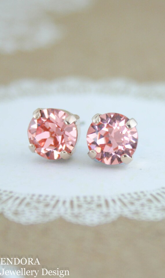 Crystal stud earringsstud earringsrose gold by EndoraJewellery
