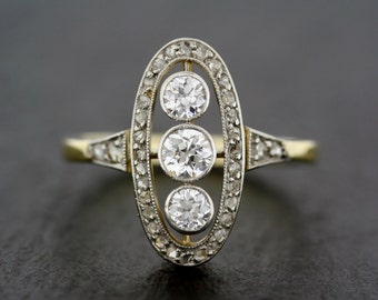Vintage diamond engagement rings art deco