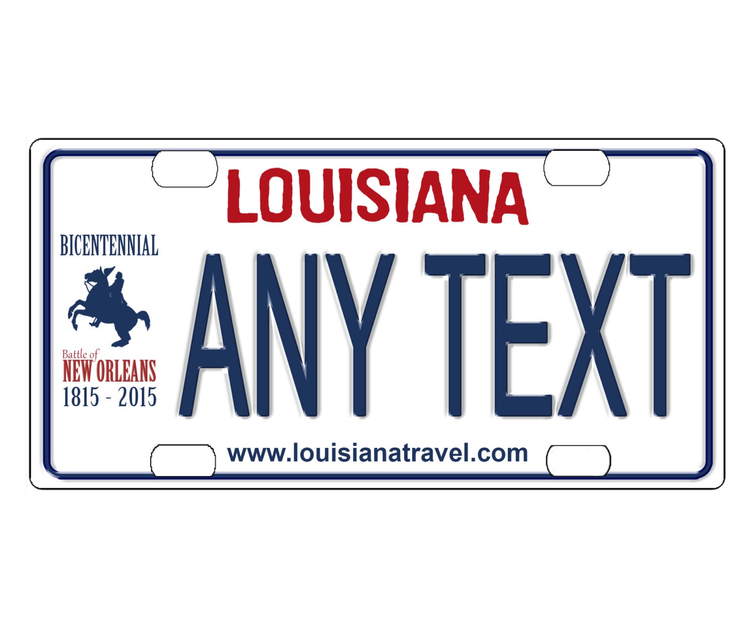 Custom personalized state license plateLouisiana New Orleans