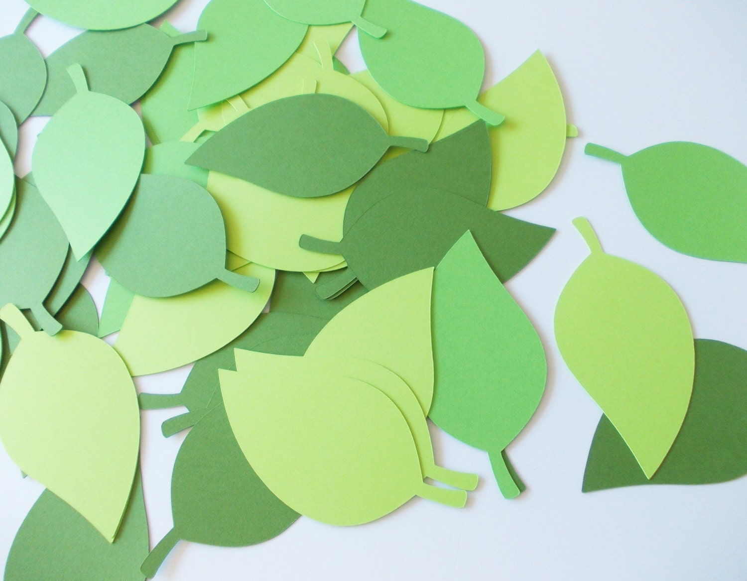 Leaf Cutouts Shades of Green Leaf Die Cuts Party Decoration