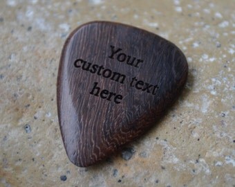 Professional Custom Engraved Guitar Pick / Plectrum. Rosewood.