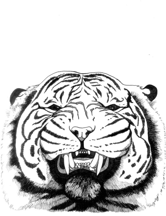Smiling Tiger coloring page