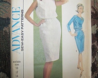 Advance Sew-Easy Dress Pattern #3462, Copyright 1964, Size 14