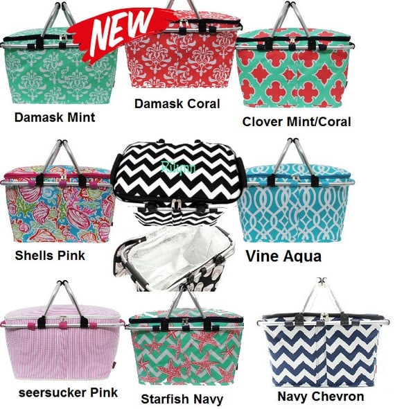 Personalized insulated Market basket coolers great by Embrodeco