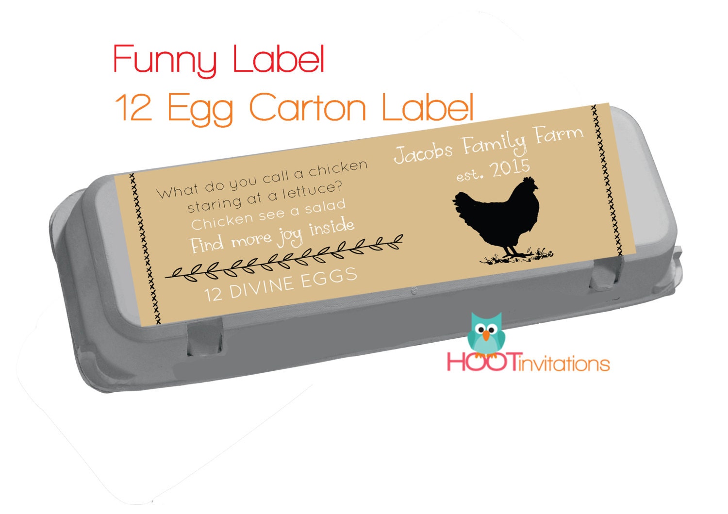 Funny Egg Carton Labels to print at home one dozen 12 egg