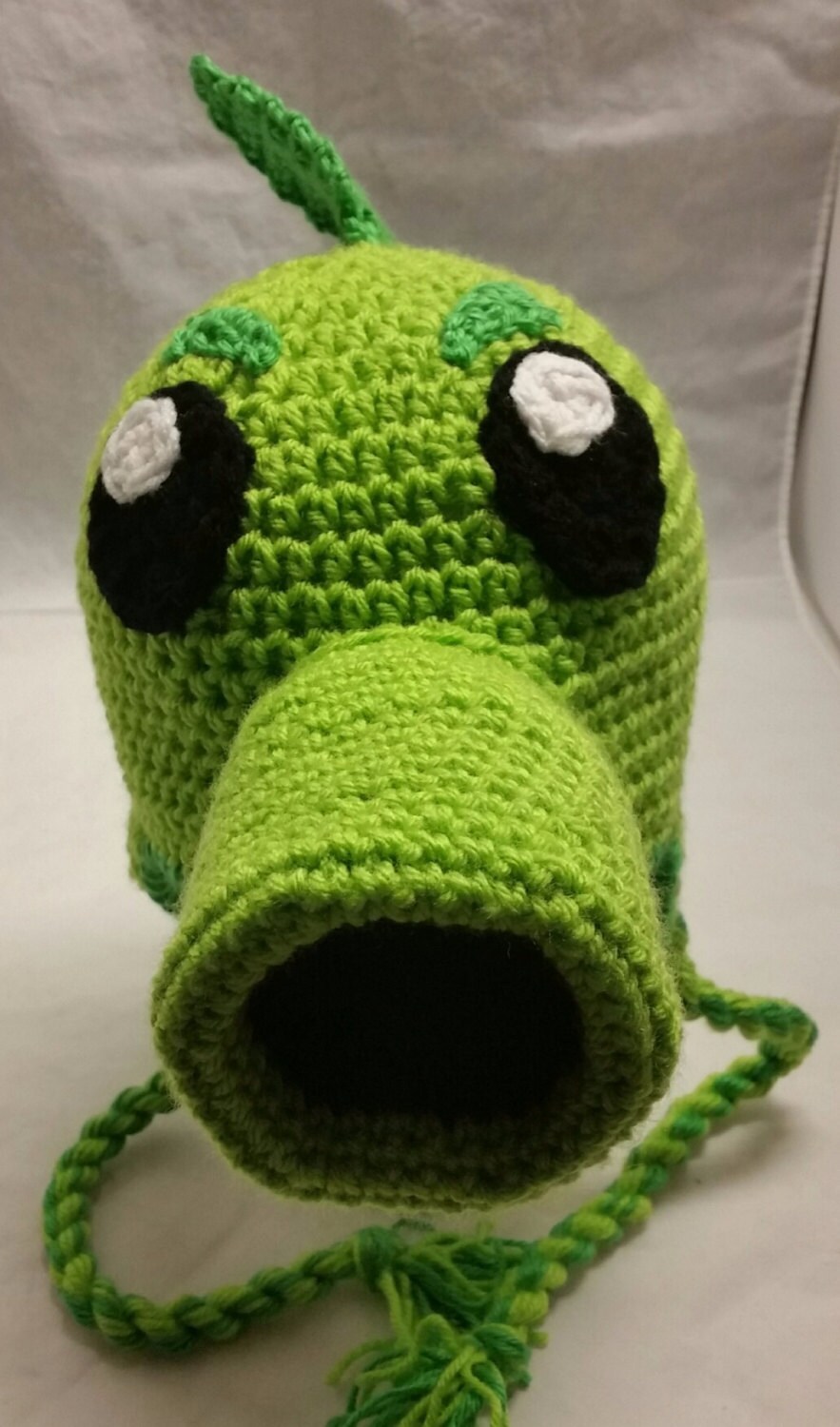 Green Repeater Peashooter Crochet Hat Beanie by ShannonsCrochet