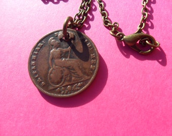 Antique British 1837 Original British coin Coin Necklace Antique King George IV British Empire British coin unusual unique gift for a woman