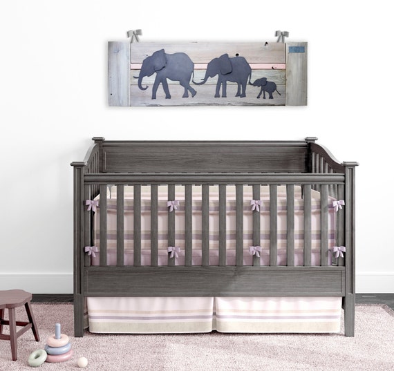 Elephant Nursery Wall Art Baby room decor Parade by Authenticaa