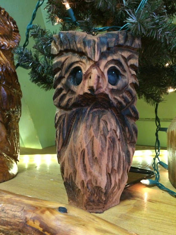 Chainsaw Carved Redwood Owl By Rustiquecustomgifts On Etsy