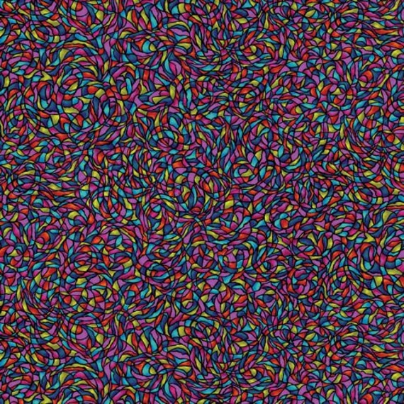 Multicolored Stained Glass Fabric By by SharonsRingsnThings