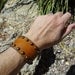 WE Orange Stone  Dk Brown Leather Cuff main image 0