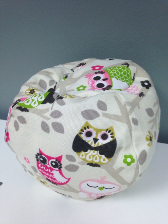 Pastel Owls Bean Bag Chair Handmade for American by SheekyViolets