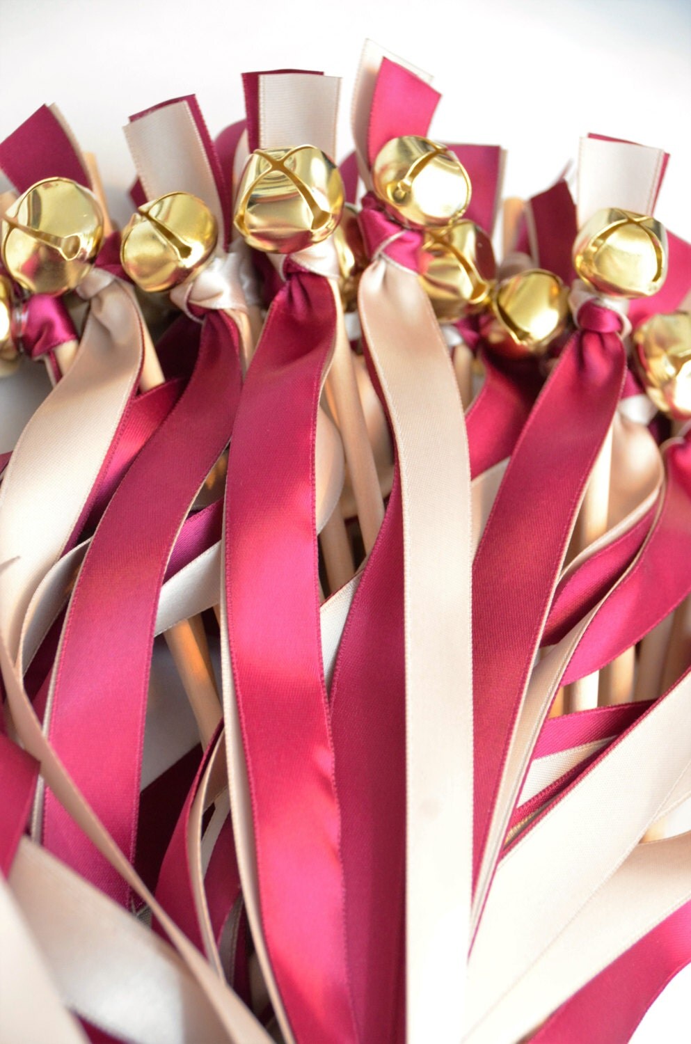 125 Wedding Bell Wands Ribbon Bell Wands Wedding Favors
