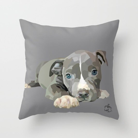 Pit Bull Terrier Puppy Home Decor Pillow Cover 18x18 Custom